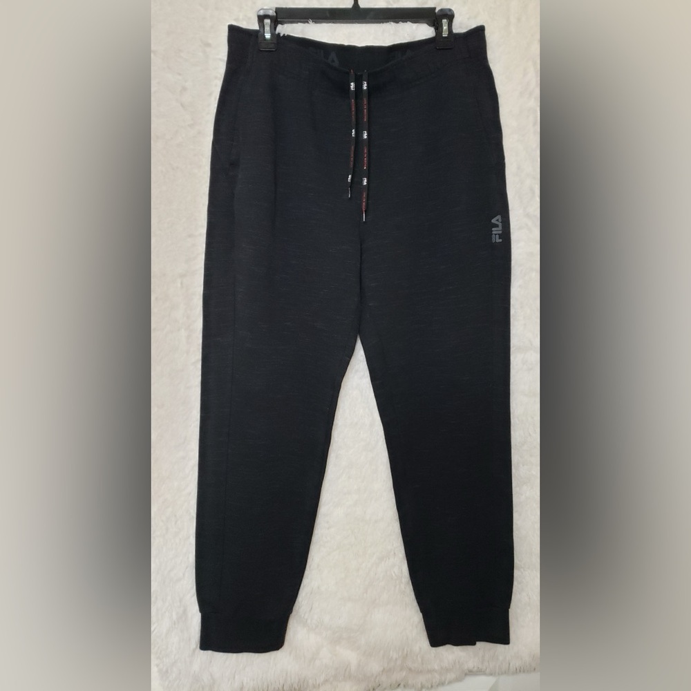 Fila Sport Live in Motion Mens Performance Black Heathered Joggers Size Large